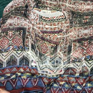 Poncho / Tunic, multi color with tank top shell